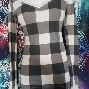 Vanity Long Sleeve checkered top